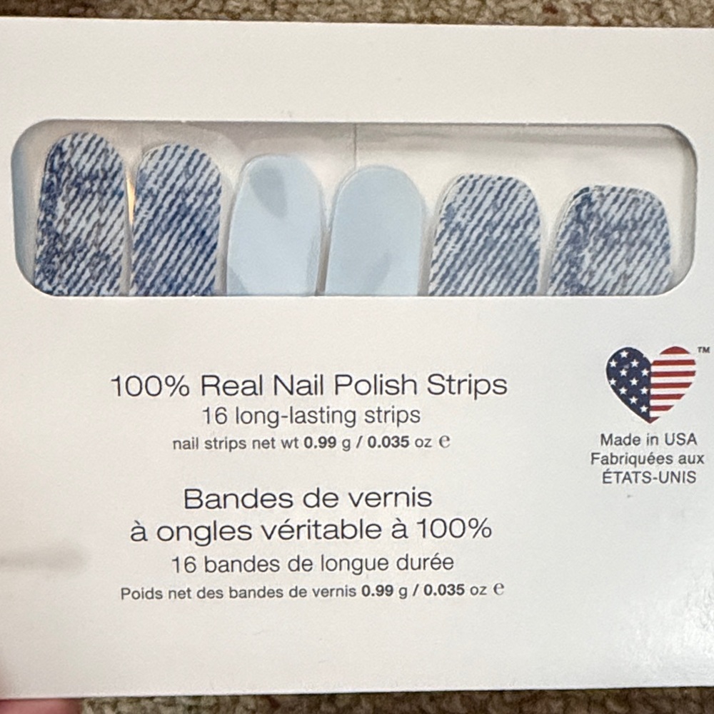 Color Street Denim Blue & Light Blue Nail Polish Strips